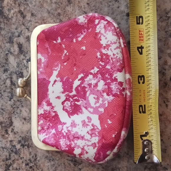 Coach Marble Pink and White Clutch Change Purse - Picture 6 of 6
